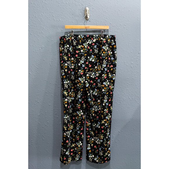Roz & Ali Pants - Roz & Ali Black Floral Pants - Size 2X